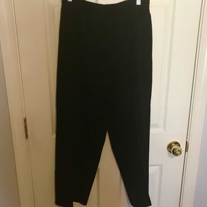 Vintage Solid Black Stretch Elastic Waist Pants